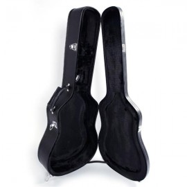Glarry 41" Folk Guitar Hardshell Carrying Case Fits Most Acoustic Guitars Microgroove Flat Black