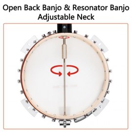Glarry 6-String Resonator Banjo Right Handed Back & Sides Sapele with Strings
