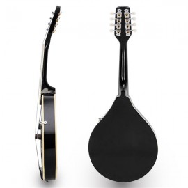 [US-W]Glarry A Style 8-String Acoustic Mandolin Flatback Acoustic Mandolin with Pick Guard Black