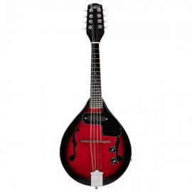 Glarry A Style 8-String Acoustic Electric Mandolin Double-Duty Mandolin with Gig Bag for Beginner Sunset Red