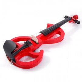 High-grade 8 Pattern Electroacoustic Violin Kit (Case   Bow   Rosin) Red