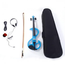 High-grade 8 Pattern Electroacoustic Violin Kit (Case   Bow   Rosin) Blue
