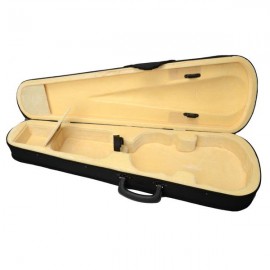 Durable Cloth Fluff Triangle Shape Case with Beige Lining for 4/4 Violin Black